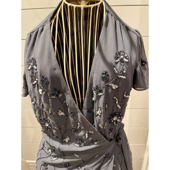 NWOT Anthropologie BHLDN Hydrangea Plymouth Wrap Dress, size 6 - Picture 9 of 16